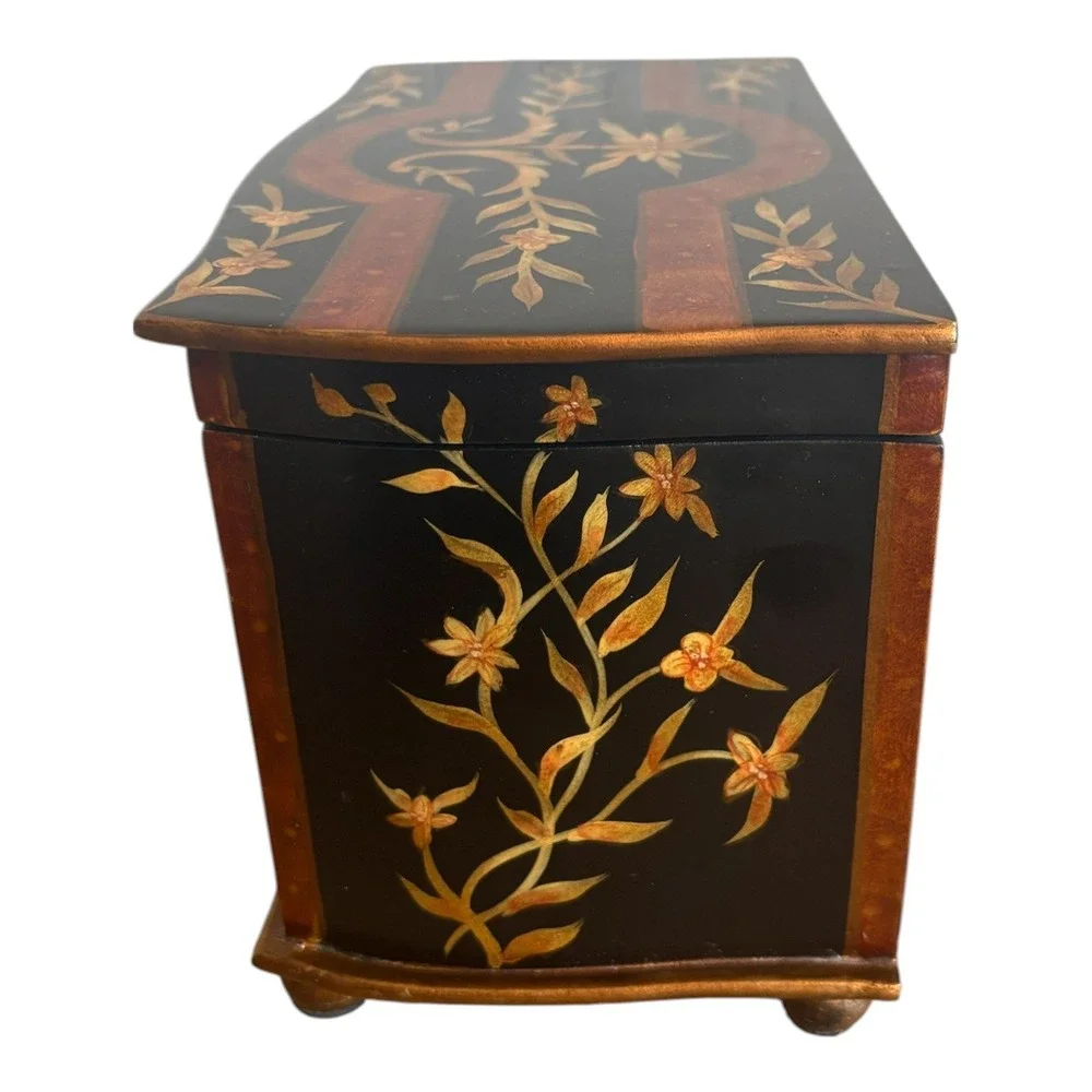 Chintz & Company Florentine Safari Box Hand Painted Wood Keepsake Jewelry Chest